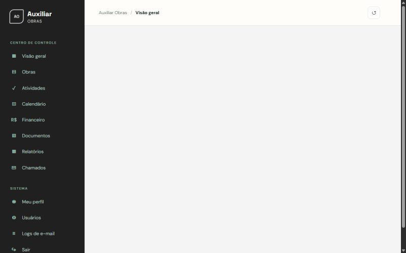 Captura de tela do projeto Auxiliar Obras